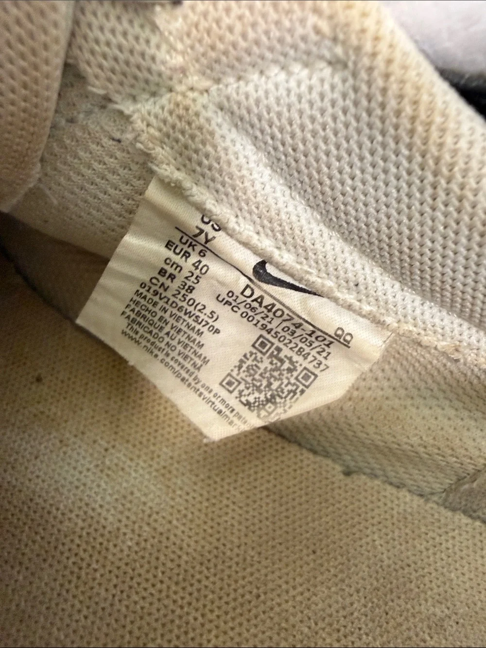 Nike Blazer Low '77 sneakers white and black Kid’s Size 7 - Picture 7 of 8